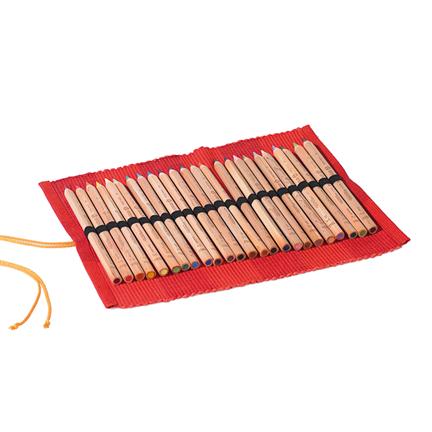 Trousse en étoffe pour 24 crayons de couleurs