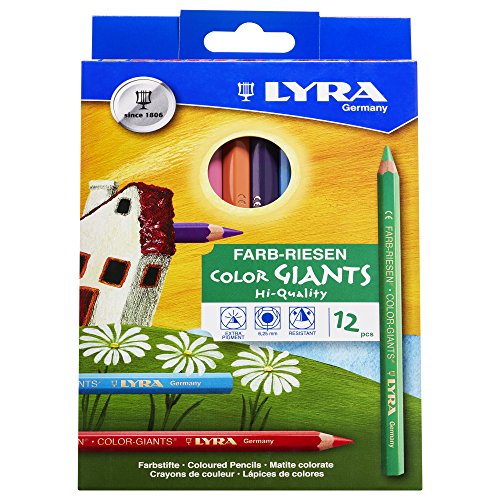 Crayons de couleur Lyra Hexagonaux Laqués - 12 couleurs - Lyra