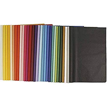 Papier de soie Japonais 50x70 cm 29 couleurs avec couleurs métallisées et arc en ciel - Mercurius