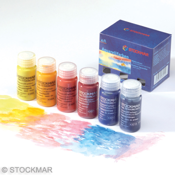 Peinture aquarelle Stockmar 6 couleurs de base 20ml