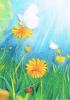Carte postale laine cardée - Fleurs et Paysages - Mercurius Motif : Fleur 5