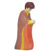 Figurine enfant jésus dans son berceau en bois + Figurine Joseph en bois + Figurine Marie en bois