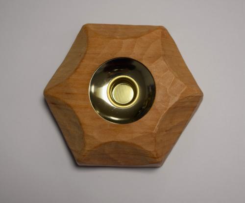 Bougeoir étoile hexagonale avec protection cuivre 14mm diam.
