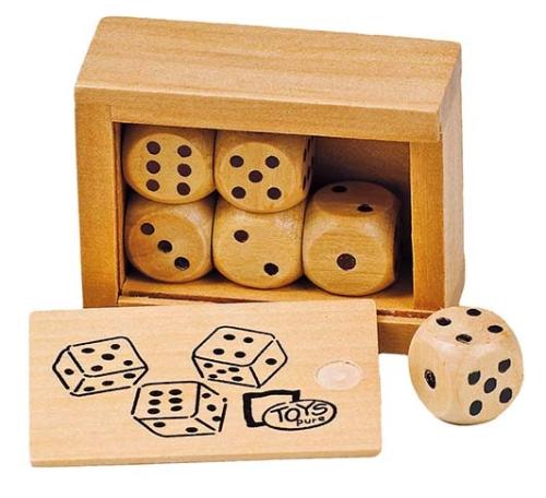 Boîte de 6 dés en bois - Goki